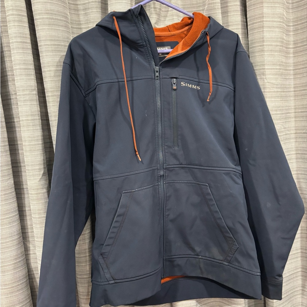Simms Dark Blue Jacket with Orange Details